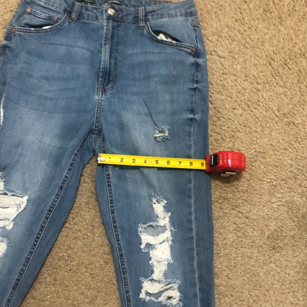Wild Fable High Rise Mom Jeans with Distressed Rips Size 14 - Picture 3 of 11